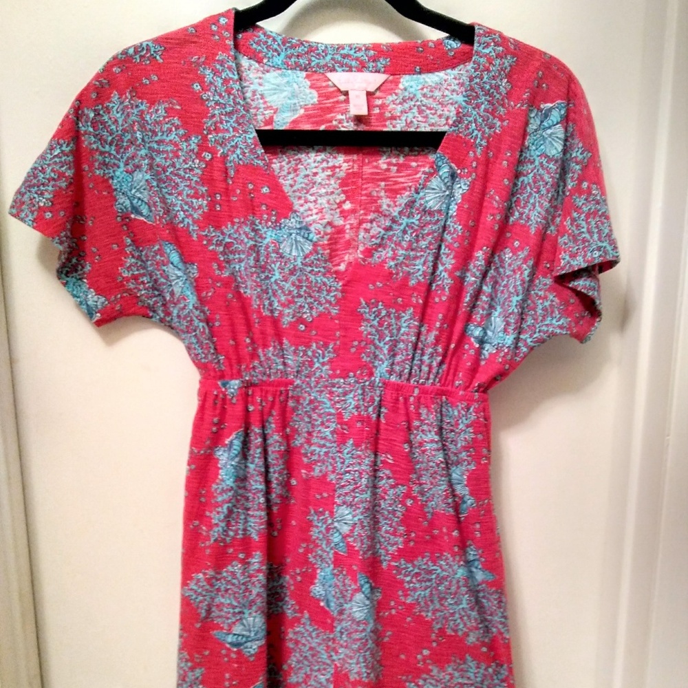 Lilly Pulitzer Meg Dress Orchid Pink/Mini Coral XS